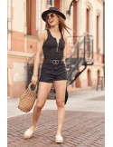 High-waisted denim shorts black 6200 - Online store - Boutique